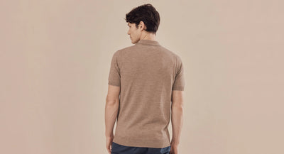 Covehithe Knitted Polo in Oatmeal
