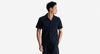 Ravenshead Navy Cotton / Linen Mix Short Sleeve Shirt