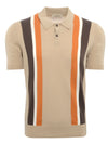 Organic Cotton Knit Polo in Beige