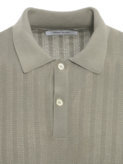 Ribbed Knit Polo in Sage Green