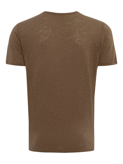 Filati.co.uk | Sunspel Pima Linen T-Shirt in Dark Tan - rear