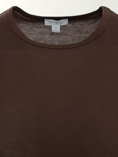 Filati.co.uk | Sunspel Crew Neck T-Shirt in Cocoa - brand tag