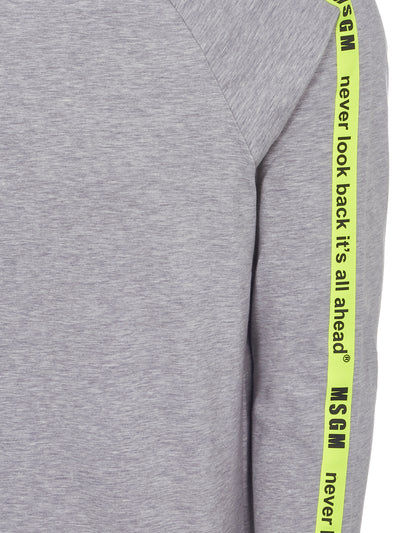 Grey Melange Stripe Arm Sweater