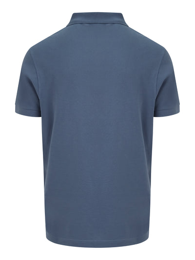 Filati.co.uk | Sunspel Pique Polo Shirt in Atlantic Blue - rear