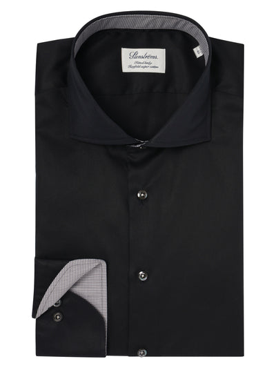 Fitted Body Cotton Shirt in Black