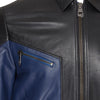 Black And Navy Leather Jacket