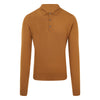 Belper Knitted Polo Jumper in Ginger - Front
