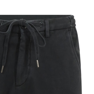 Soft Drawstring Slim Fit Trouser in Black